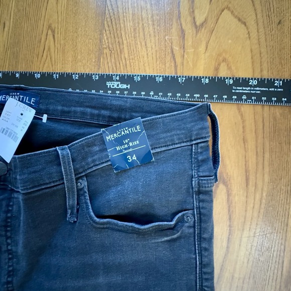 NWT J Crew Black Women's Mercantile‎ 10" High Rise Skinny Jeans Size 34 - Picture 5 of 6